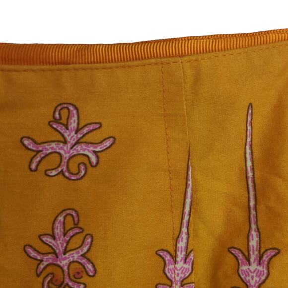 Tribal Bulgaria Womens Size 8‎ Floral 2-Tiered Pleated Skirt Orange Brown Boho - Picture 5 of 12